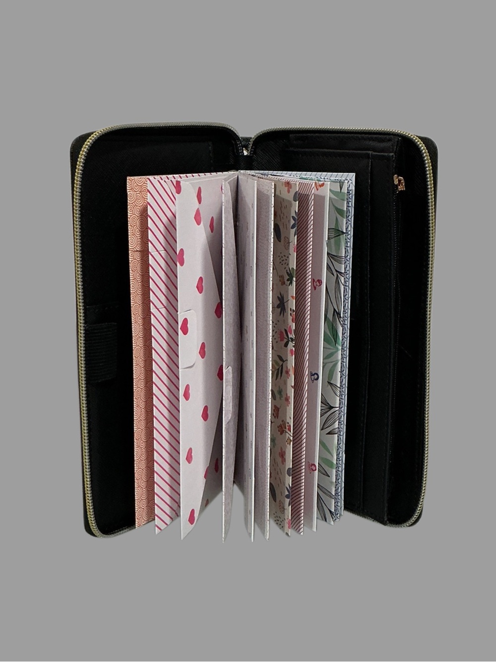 All in One Budget System Cash Envelope Black Wallet Organizer RFID Protection - Picture 3 of 11